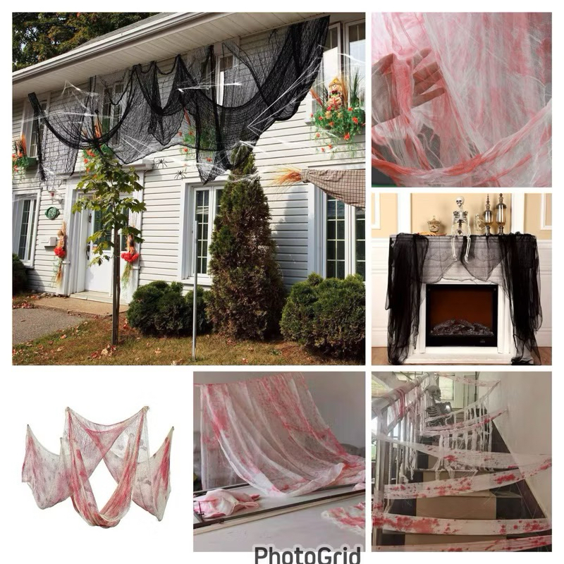 Dekorasi halloween/kain darah/tirai darah/tirai halloween bloody crepe