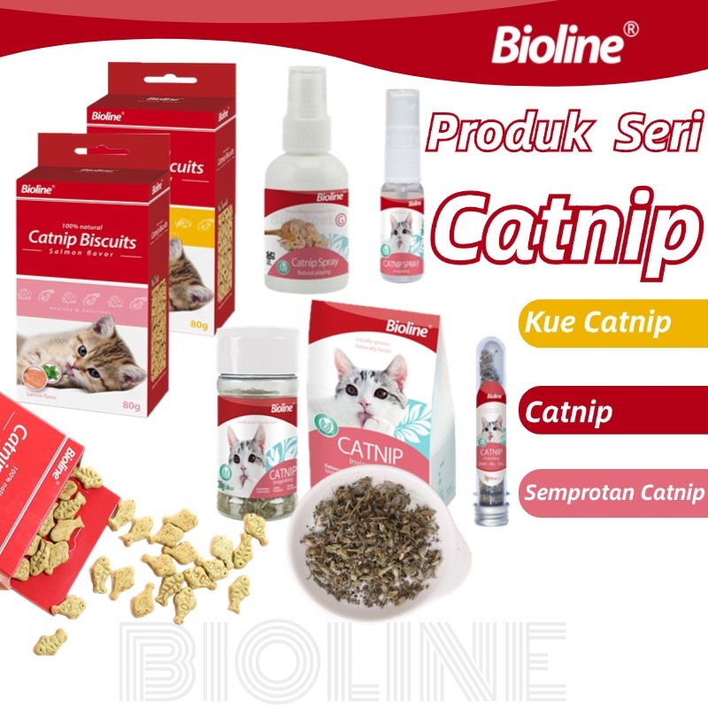 BIOLINE Catnip Biskuit Kucing Magic Catnip Anti Setress Kucing Catnip Spray Cemilan Kucing Catmint