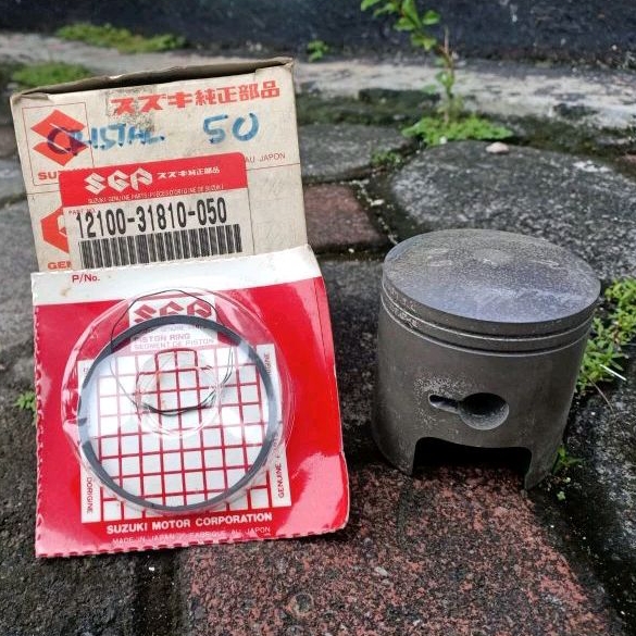 PISTON KIT SUZUKI CRISTAL RC110 TORNADO OS 50 ORIGINAL MADE IN JAPAN PISTON RING SUZUKI TORNADO RC11