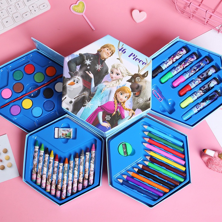 

Lebih Trend LOGU Alat mewarnai 46 pcs set Pensil warna set hexagon Colouring pencil set kartun anak