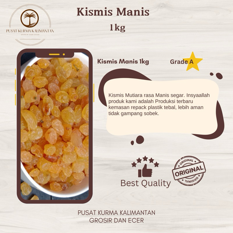 

Kismis Arab Manis 1kg Original Grade A