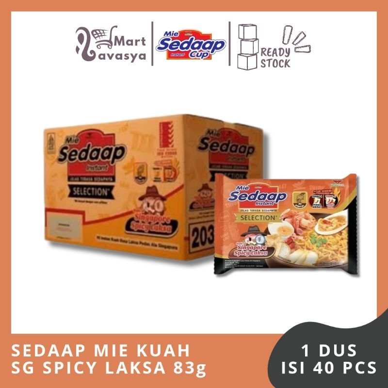 

SEDAAP MIE KUAH SPICY LAKSA 83g - 1 DUS ISI 40 PCS - KOTA BANDUNG - LAVASYA MART