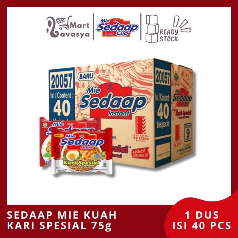 

SEDAAP MIE KUAH KARI SPESIAL 75g - 1 DUS ISI 40 PCS - KOTA BANDUNG - LAVASYA MART