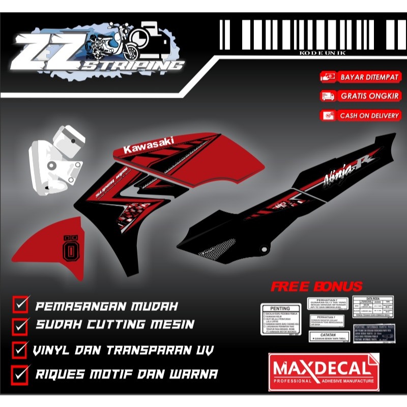 STIKER STRIPING MOTOR NINJA R 2007 (BISA CUSTOM)