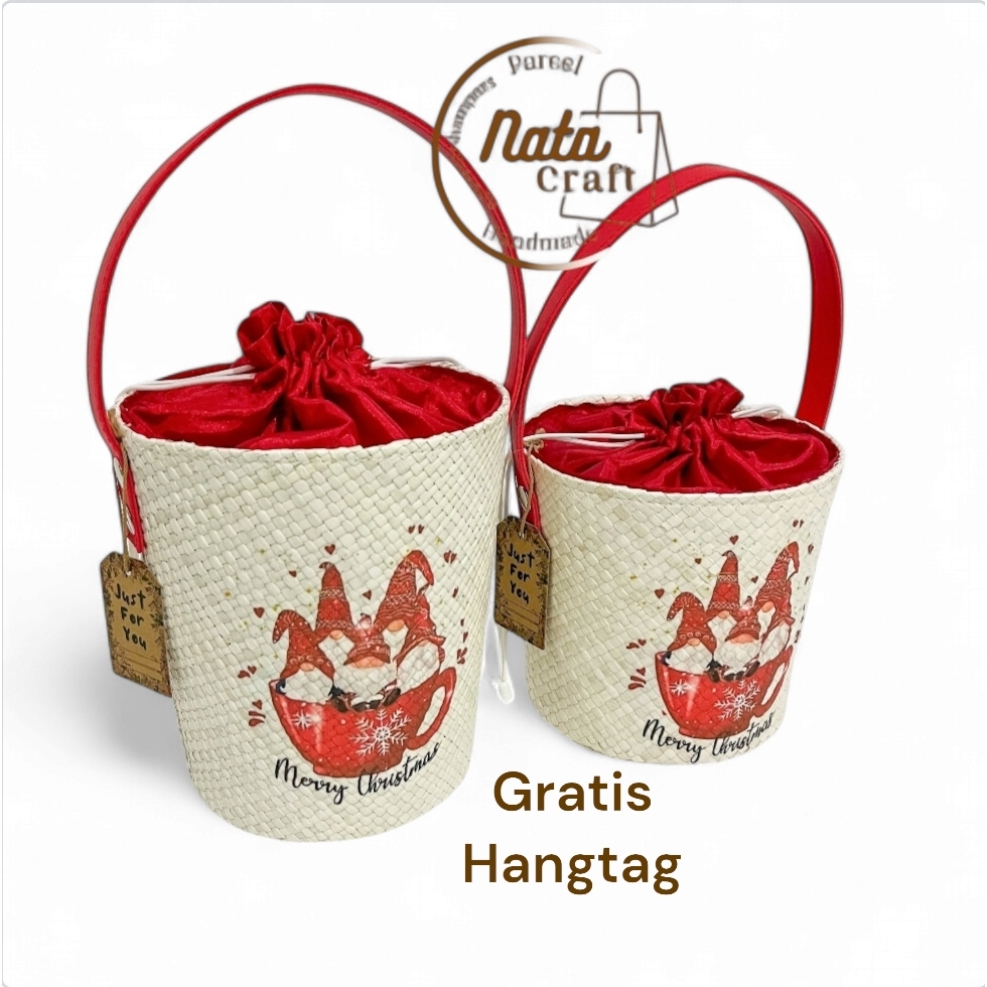 

Nata craft-Tas Parcel Anyaman Pandan Tas Hampers Natal Keranjang Parcel