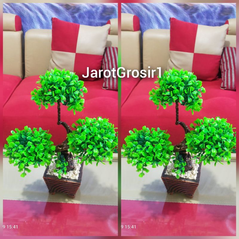 BONSAI BOLA TINGGI 40CM // BONSAI DOLAR // BONSAI BOLA PLASTIK // BONSAI MEJA BOLA // BONSAI ARTIFIC