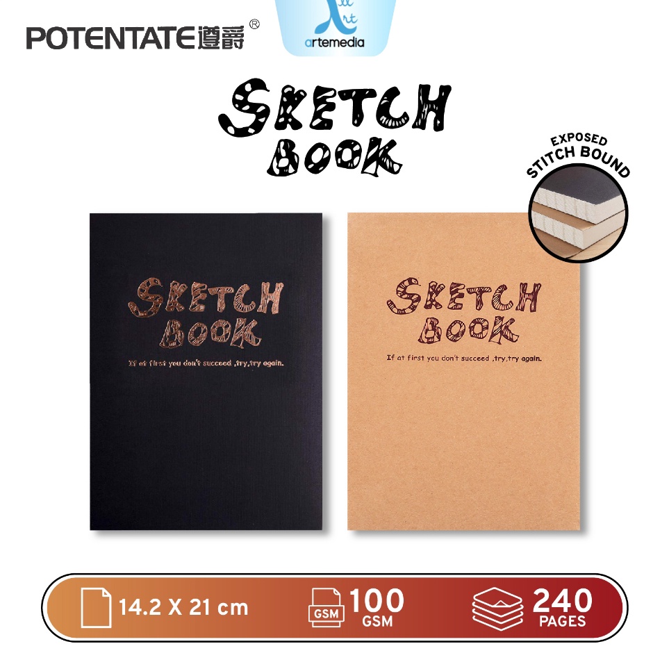 

Penjualan Murah Potentate A5 Exposed Stitch Bound Sketchbook