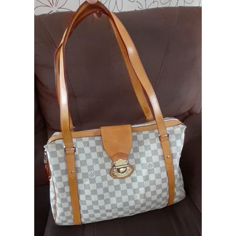 Tas Wanita Preloved Second Branded LV ( Louis Vuitton Stresa Damier Azur Shoulder Bag )