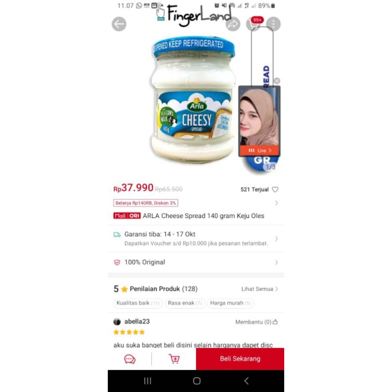 

selai keju merk arla