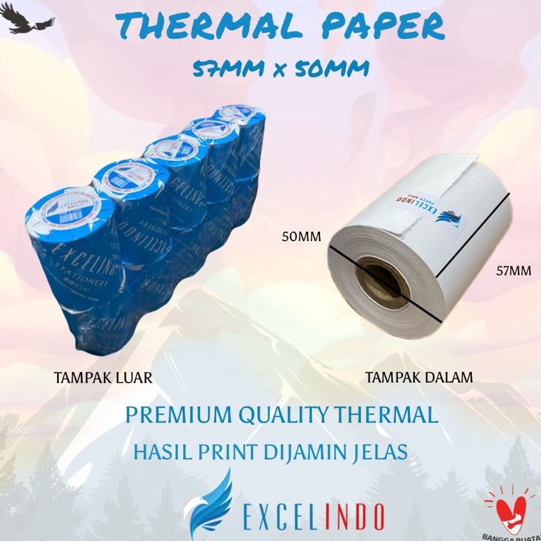 

KODE G77P ISI 1 BIJI Kertas Kasir Thermal Paper 57x5 merk Excelindo HASIL PRINT DIJAMIN JELAS