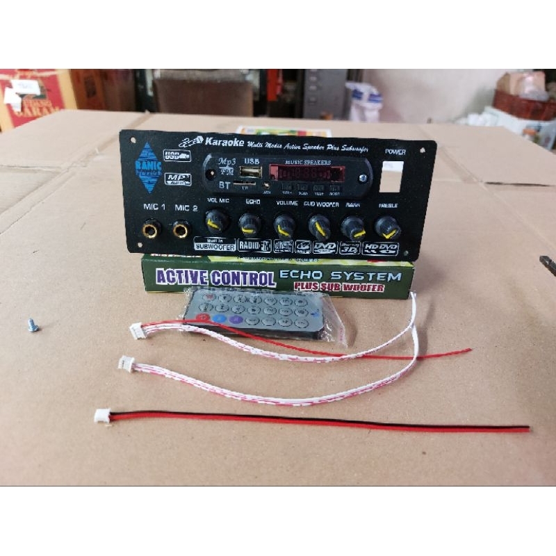 Kit Tone Control Stereo Plus Mic Echo Subwoofer Karaoke MP3 Bluetooth