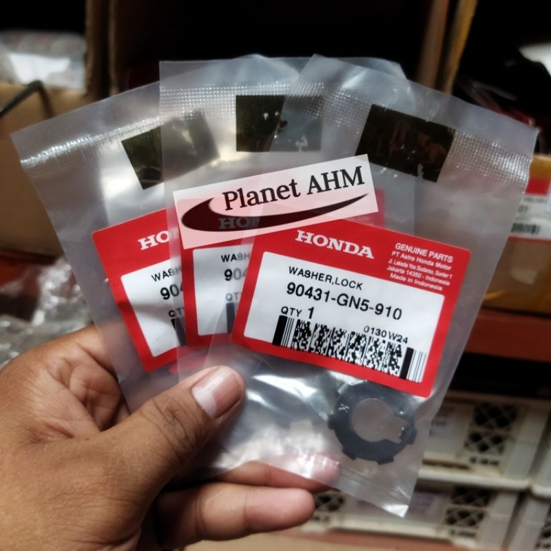 Honda 90431-GN5-910 Ring Kancingan Mur Kopling Washer Lock Star Prima Grand Supra X Fit New Revo 100
