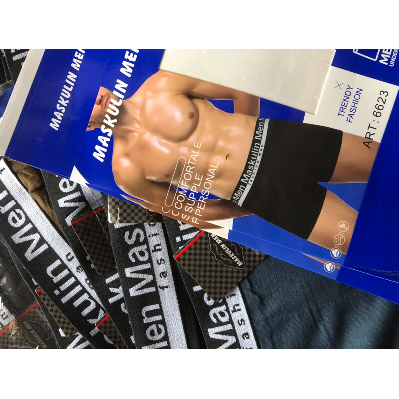 (1lsn)BOXER MASKULIN MEN /BOXER COWOK,REMAJA DEWASA ISI 3
