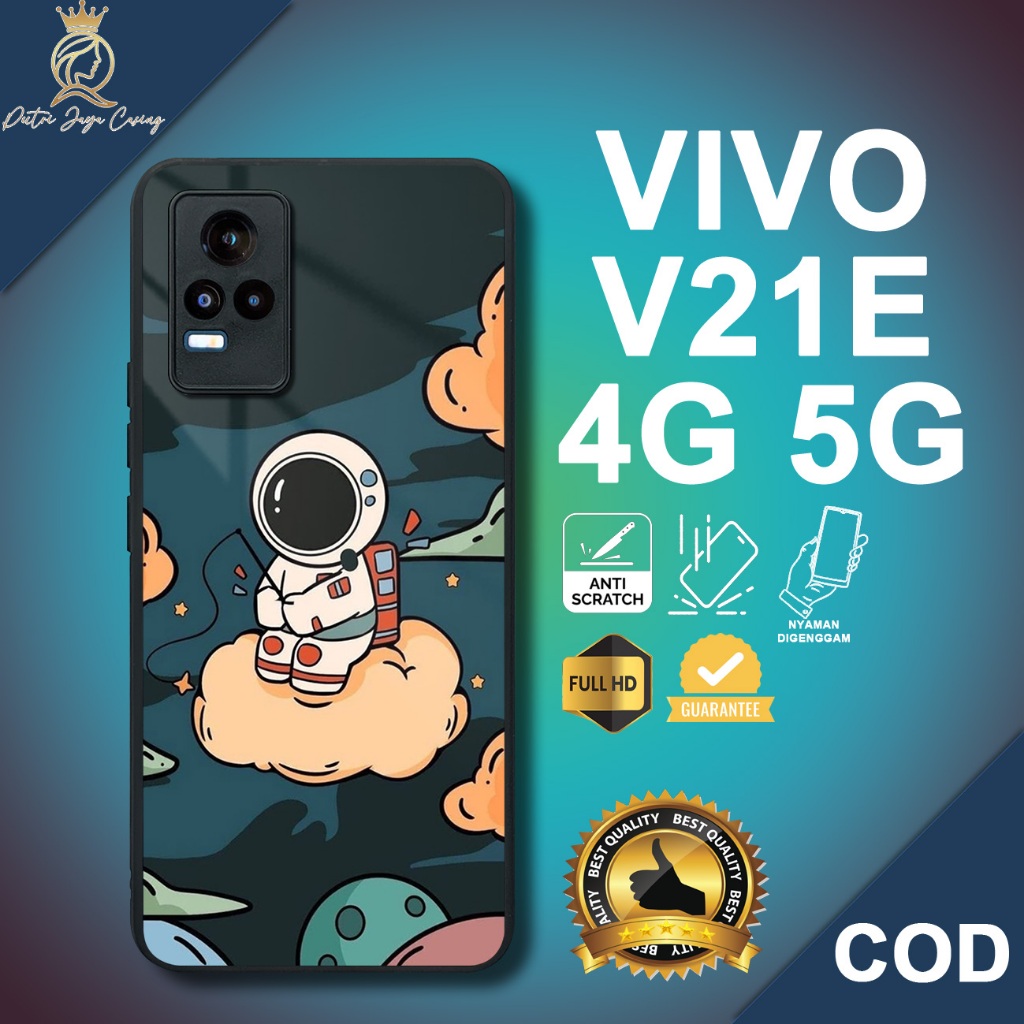 Case Vivo V21E 4G Terbaru Astronot Cute Casing Vivo V21E 5G Hardcase Softcase Glossy Kesing Terlaris