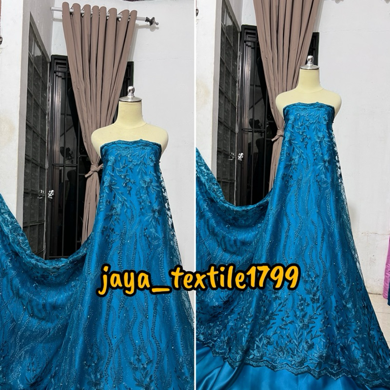 TILE BORDIR TEBAL / Tile Brokat Bordir  Pinggiran atas bawah / kain kebaya