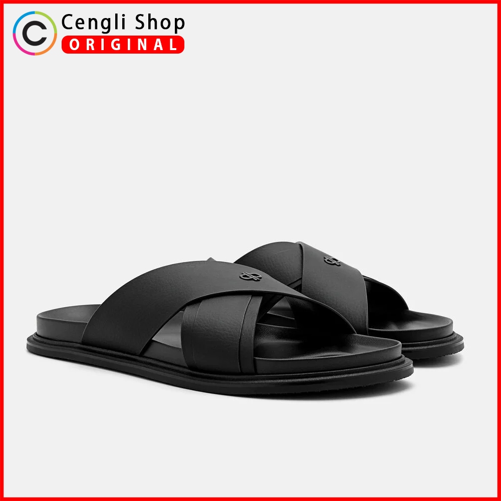 SANDAL PEDRO PRIA ORIGINAL SENDAL SLIDE HITAM BLACK PM094