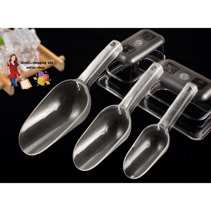 GS_ TERMURAH Ice scoop Serokan Es Batu Sendok Es Batu Plastik Acrylic Serokan Kacang Kopi Plastik Se