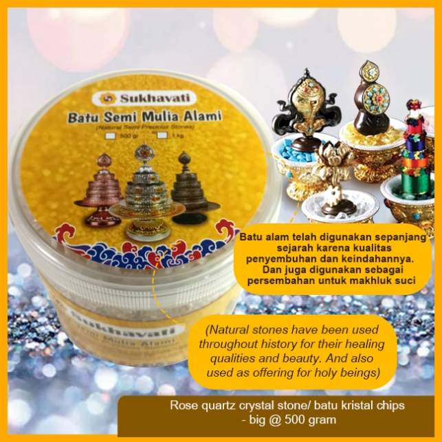 Batu Kristal Kepingan Crystal Stones Chips Rose Quartz