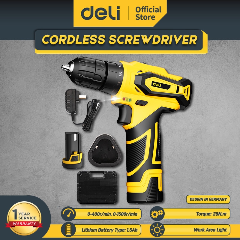 Deli Mesin Bor Listrik 12V Single/Dual Battery Tanpa Kabel DL626X