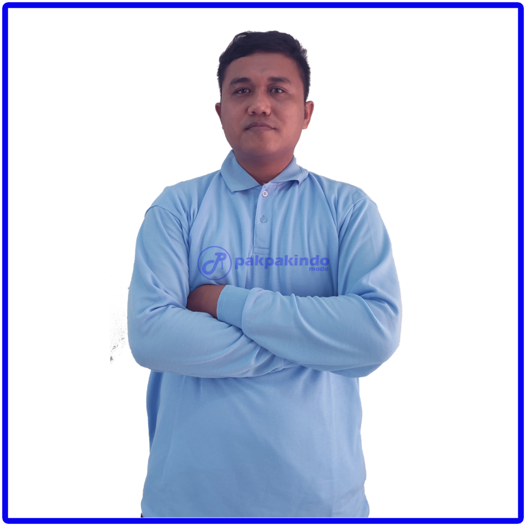 BAJU KAOS KERAH POLO PANJANG BIRU MUDA / BIRU BABY POLOS PRIA WANITA TERBAIK