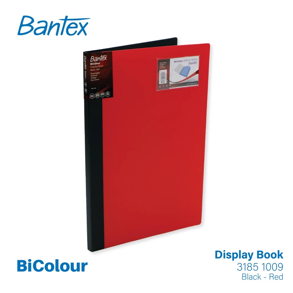 

DISPLAY BOOK FC 40 POCKET BANTEX BLACK-RED