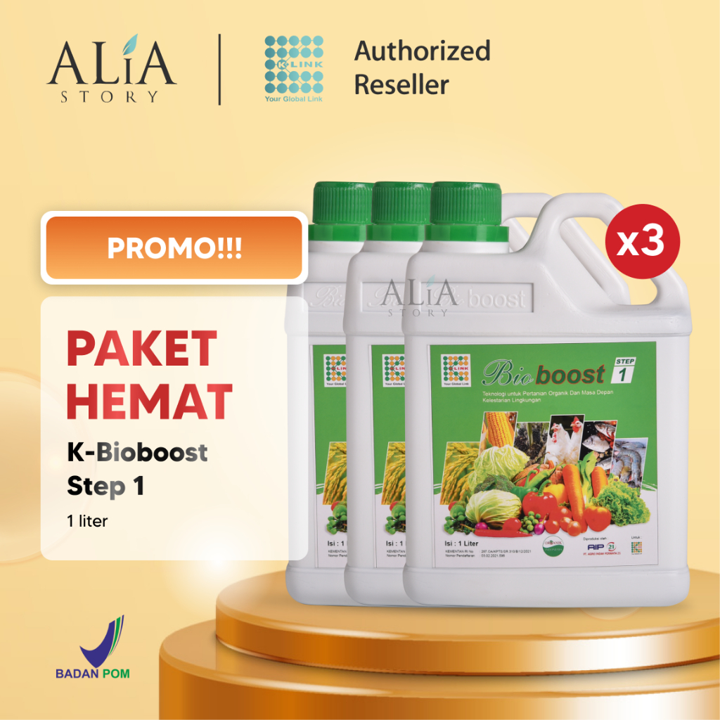 [PAKET HEMAT] 3 Botol K BioBoost Step 1 K Link Pupuk Cair Organik Hayati Bio Bos BioBos Boost Step o