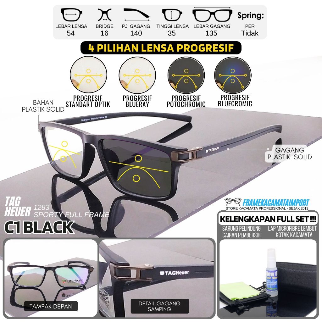 Kacamata Baca Jalan Lensa Progresif Sporty Kaca Mata Baca