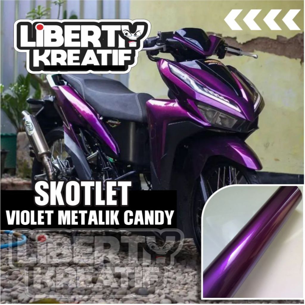 Skotlet Stiker Wrapping Mobil Motor / Violet Metalik Candy / Sticker Wrapping / Skotlet Ungu Metalik