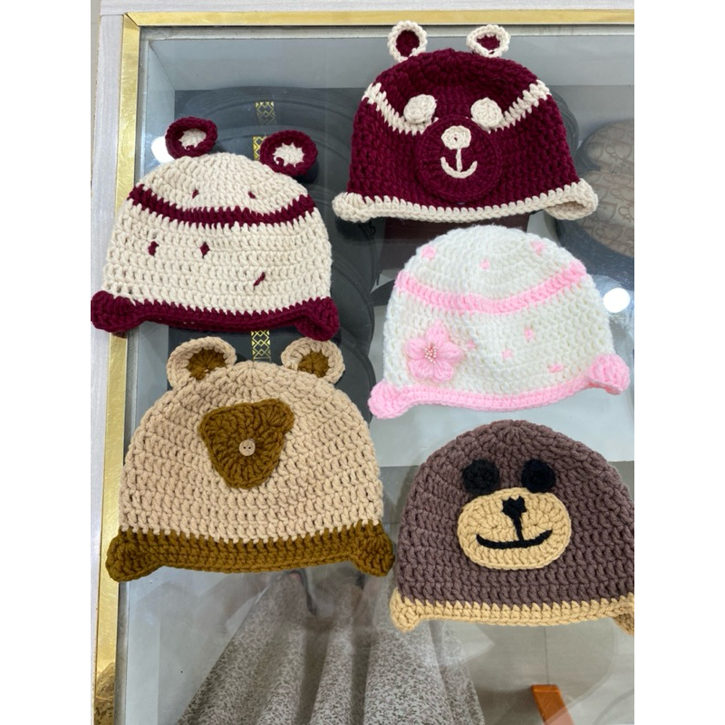 topi rajut bayi cewek cowok