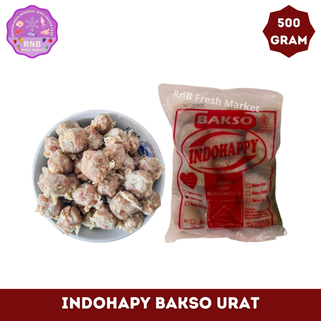

Indohapy Bakso Urat Mix Sapi Dan Ayam Netto 500 Gram