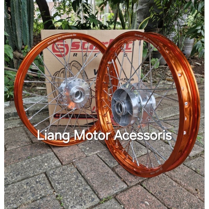 Sepaket Velg Scarlet Racing Ring 17 Tromol Set Jari2 - Honda SupraOld/SupraFitOld/Astrea/Grand/Legen