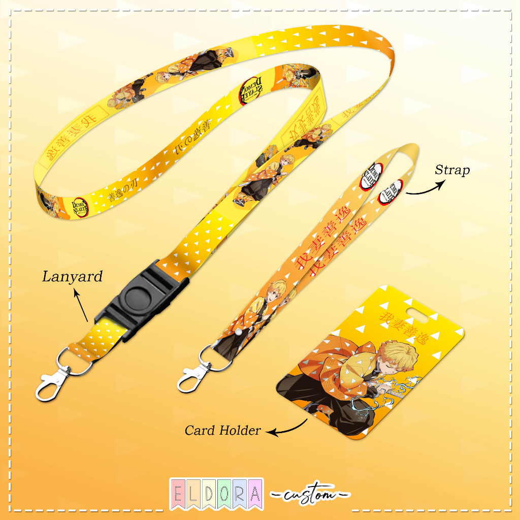 

[LANYARD] Strap id card holder Zenitsu set gantungan kunci - tali hp - tempat kartu - name tag
