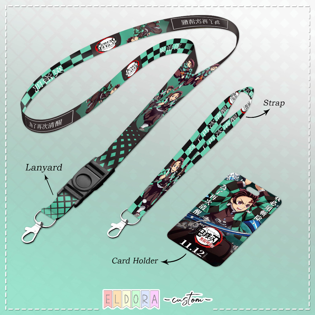 

[LANYARD] Strap id card holder Tanjiro set gantungan kunci - tali hp - tempat kartu - name tag