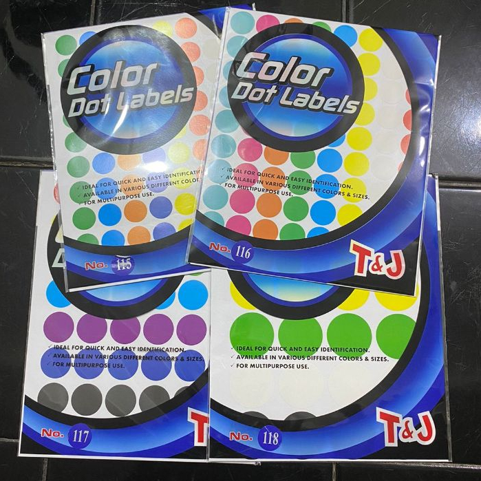 

Label Dot / Color Dot Labels T&J Warna Warni isi 5 Lembar