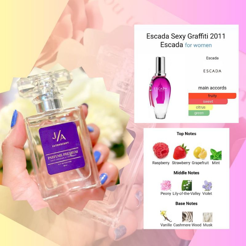 JAYENSCENT - Parfume ESCADA SEXY GRAFITI WOMEN Parfum Wanita Eau de Perfume Wangi Farfum Tahan Lama