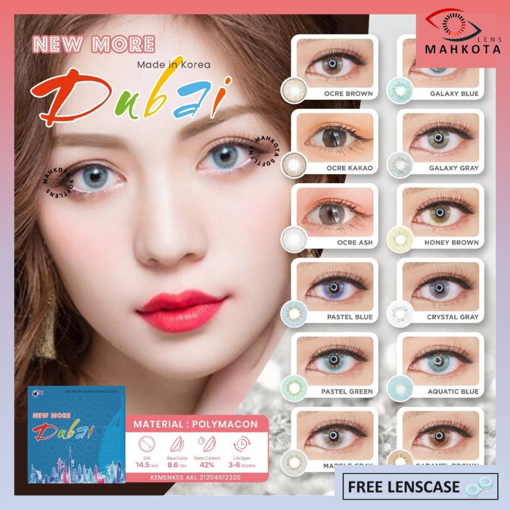 SOFTLENS NEW MORE DUBAI NORMAL BY CTK MADE IN KOREA DIA 14.5MM PREMIUM SOFLENS + LENSCASE