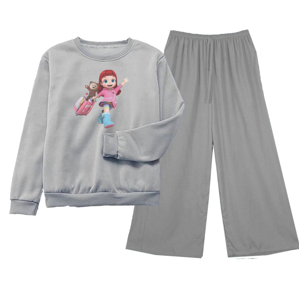 Baju Rainbow Ruby Koper Viral Setelan Oblong Basic Wanita Dan Remaja Kombinasi Celana Kulot Panjang