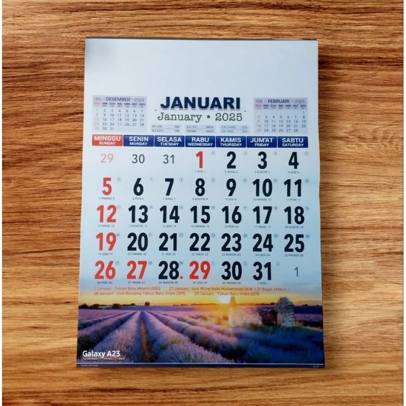 

Kalender Kerja AO 732 Kalender Dinding tahun 2025 kalender full Caleer