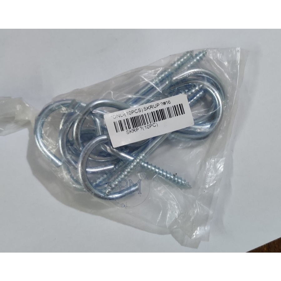 10PCS SKRUP SEKRUP GANTUNG SKRUP TANDA TANYA ? KAIT BESI SCREW HOOK