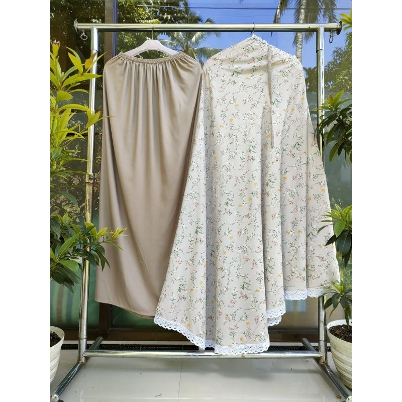 Mukena Daily Rayon Dewasa Jumbo Best Seller ( Rayon Printing ) Free Tas Kerut Kening