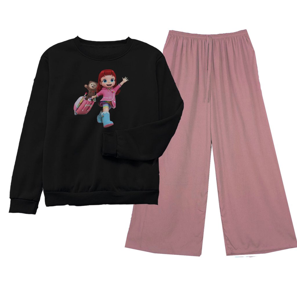 Baju Rainbow Ruby Koper Viral Setelan Oblong Basic Wanita Dan Remaja Kombinasi Celana Kulot Panjang