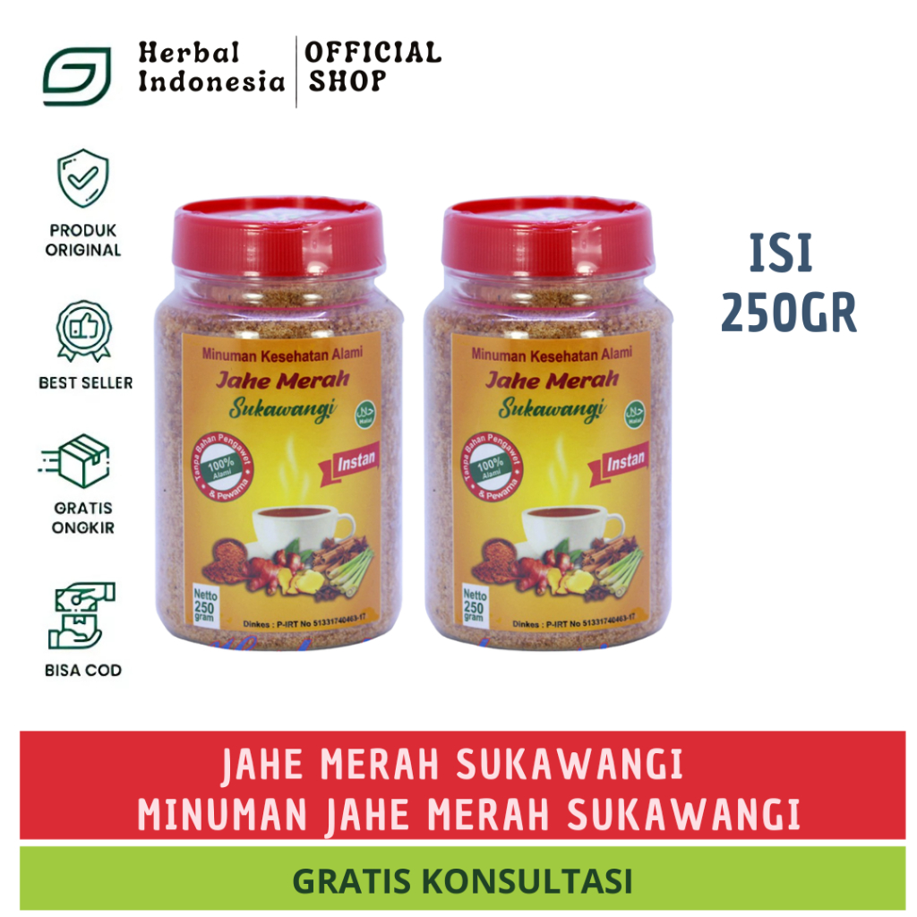 

Jahe Merah Sukawangi 250 gr | Minuman Jahe Merah Sukawangi