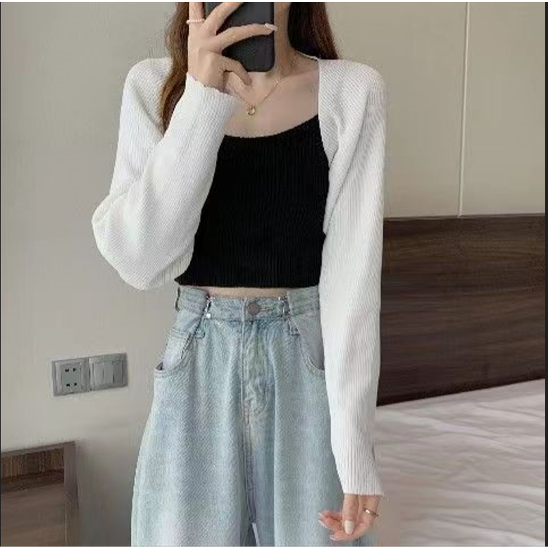 Bolero Cardigan Rajut Korea Cardigan Rajut Crop Basic Cardigan