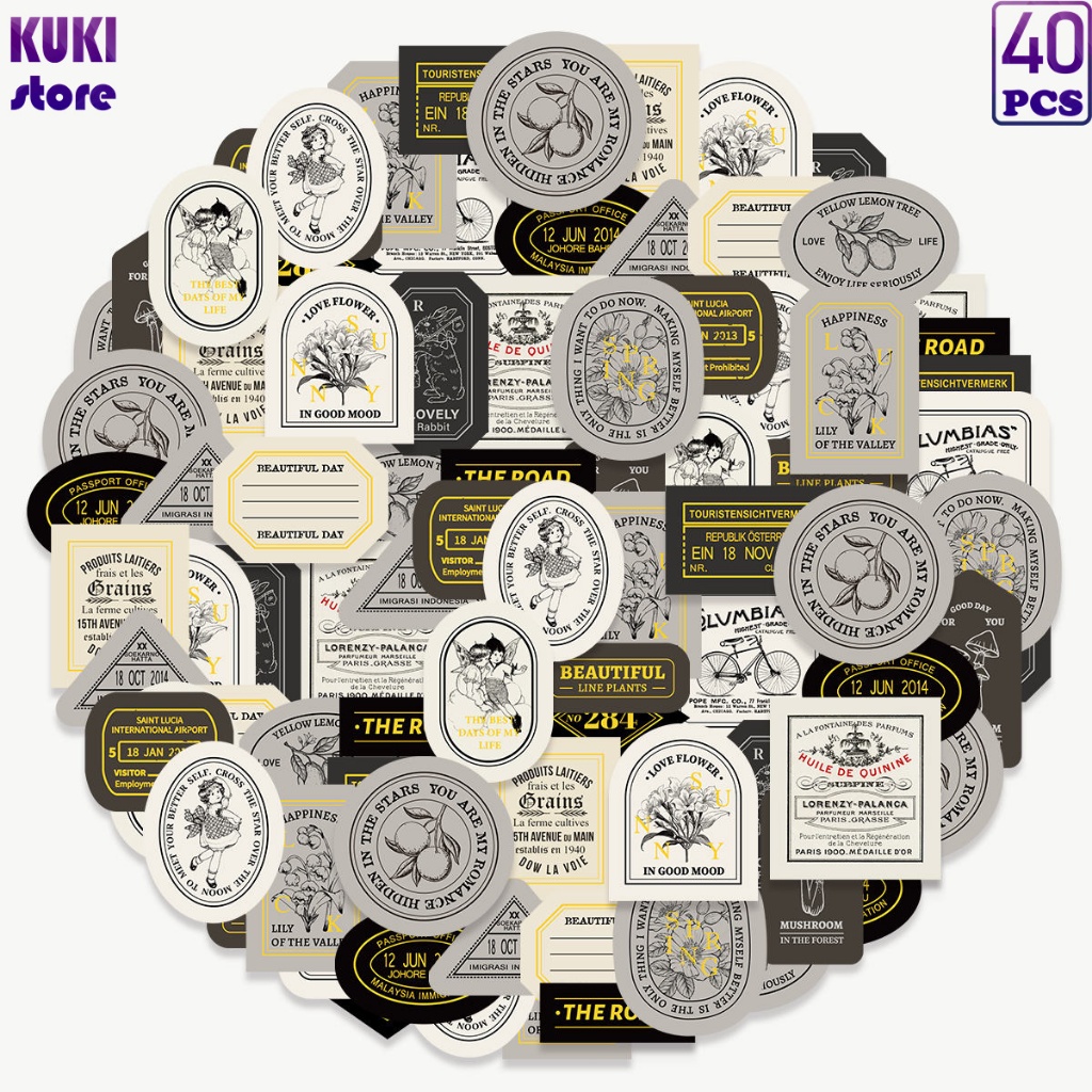 

46 Pcs Gaya Antik, Kelinci, Jamur, Tema Hutan, Stiker Bermotif