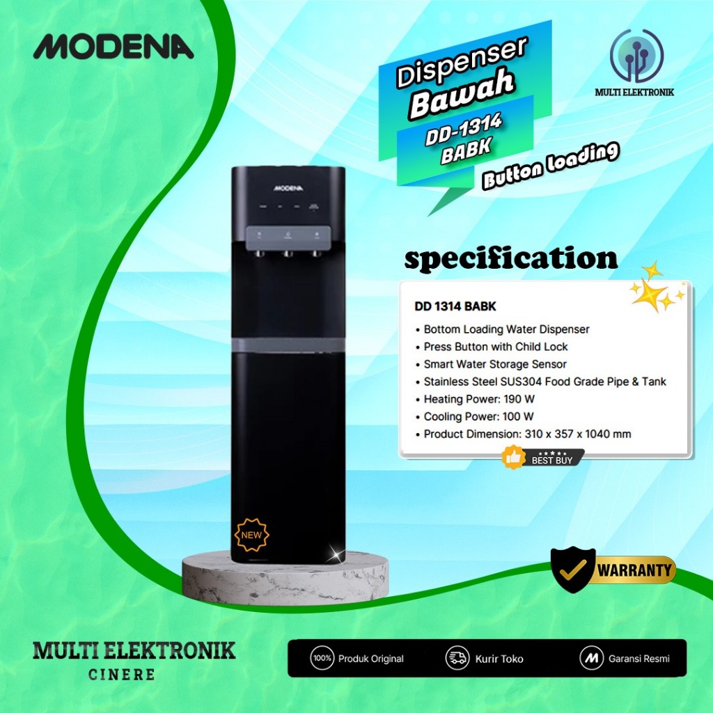 Dispenser Galon Bawah Modena DD1314BABK/DD 1314 BABK