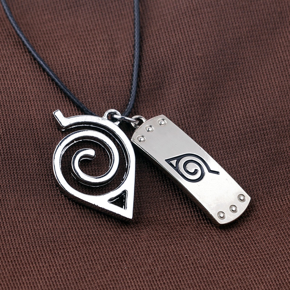 Kalung Tali Liontin Anime Uzumaki Konoha / Aksesoris Fashion Kalung Pria Coker Keren Fashionable / A