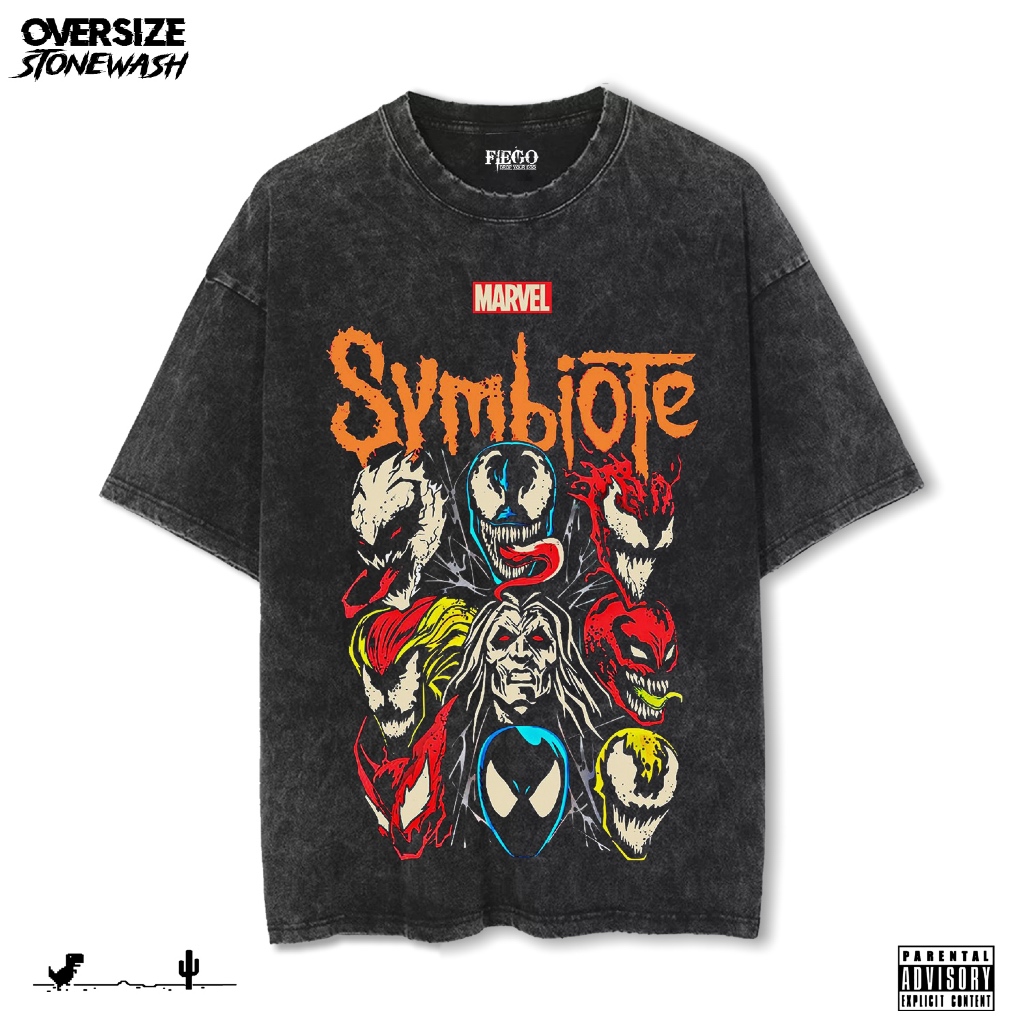 Fiego "SYMBIOTE" | Premium Oversize T-Shirt | Stone Wash