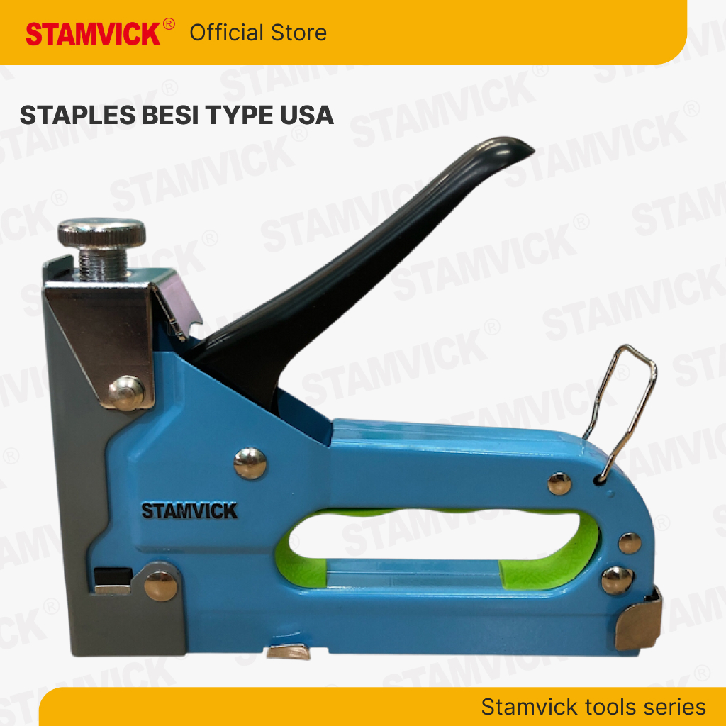 

Staple Gun / Staples Tembak 3 in 1 Stamvick / Alat Stapler Tembak Jok Kulit Motor / Cekrekan / Pengokot / Stapler Sofa