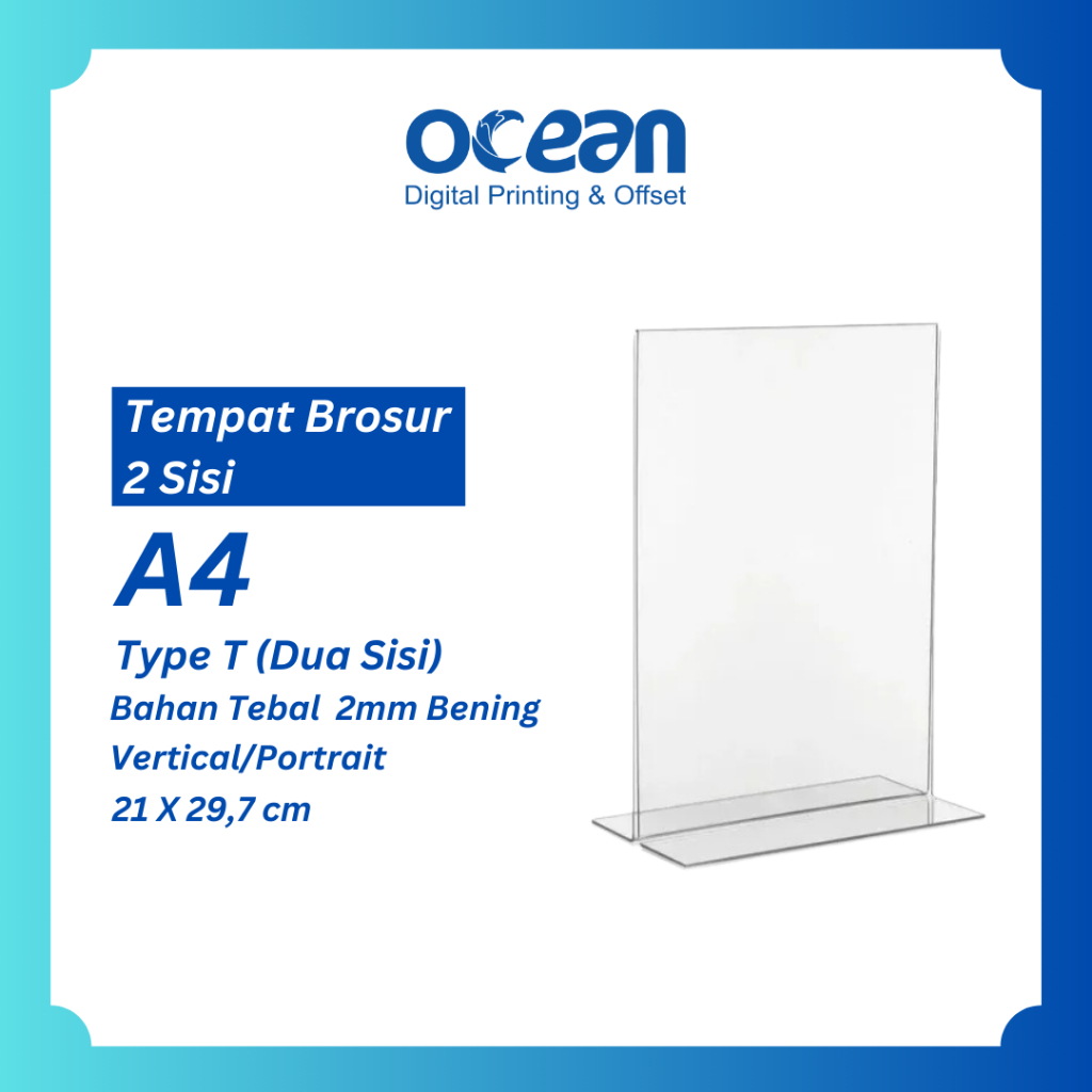 

Tent Holder - Tempat Brosur Akrilik - Acylic tent card - Tempat Menu - tempat foto Model T ukuran A4 A5 A6