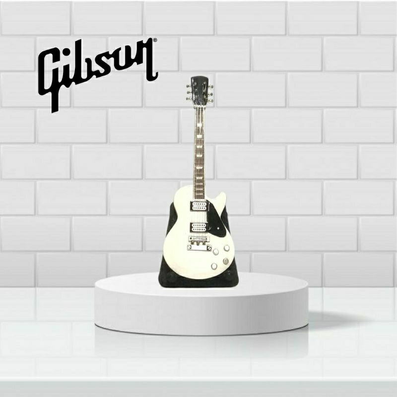 MINIATUR GITAR GIBSON LES PAUL MINI(11cm) WARNA PUTIH
